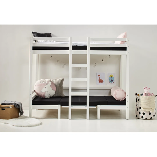 Basic Jumbo European Single (90 x 200cm) Bunk Bed with Desk and Bench