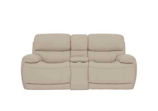 Relax Station Rocco 2 Seater Leather Power Rocker Sofa with Cupholders and Power Headrests - Grey- World of Leather