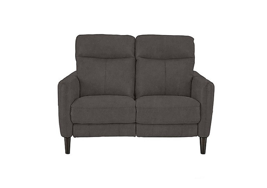 Compact Collection Petit 2 Seater Fabric Power Recliner Sofa - Grey