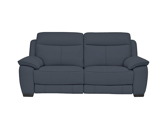 Starlight Express 3 Seater Leather Recliner Sofa with Power Headrests - Blue- World of Leather