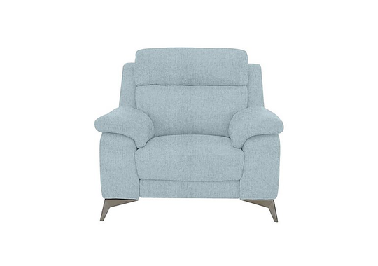 Missouri Fabric Recliner Armchair with Power Headrest - Blue