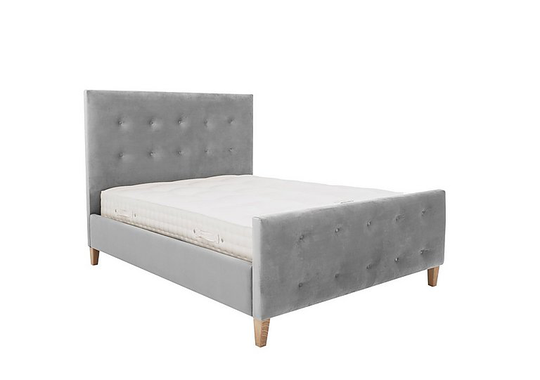 Maisie High Foot End Bed Frame - King Size - Grey