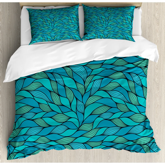Lilbourn Blue/Mint Green Microfibre 350 TC Farmhouse / Country Duvet Cover Set