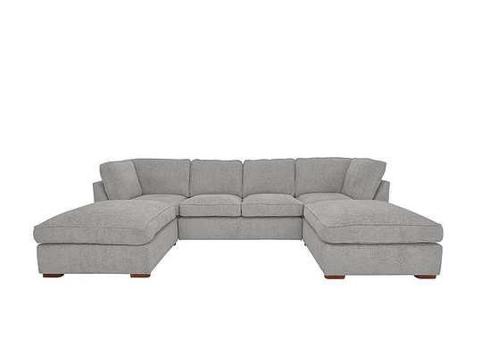 Emilia Large U-Shaped Corner Sofa - Grey