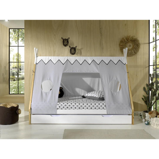 European Single (90 X 200Cm) Solid Wood Tent Bed with Trundle by Vipack