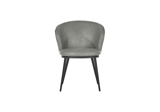 Hela Faux Leather Curved Dining Chair with Metal Legs