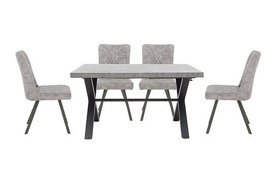 Moon Small Dining Table with 4 Earth Dining Chairs