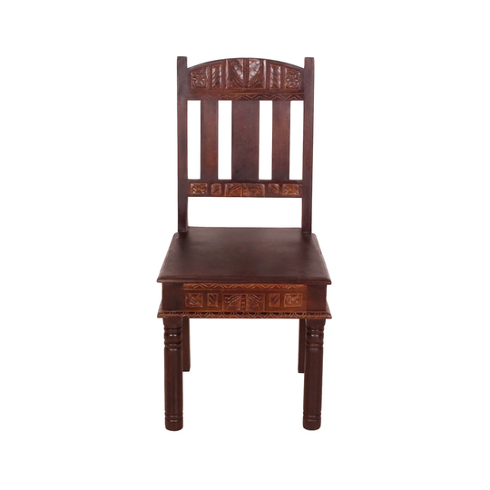 Rivero Solid Wood Slat Back Side Chair in Brown