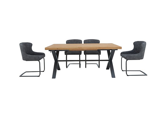 Earth Small Dining Table with 4 Cantilever Dining Chairs