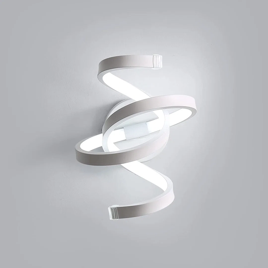 Spiral Wall Light, 18W 1800Lm White LED Wall Lamp, White Light 6000K Wall Sconce, Acrylic Sconce Wall Lighting