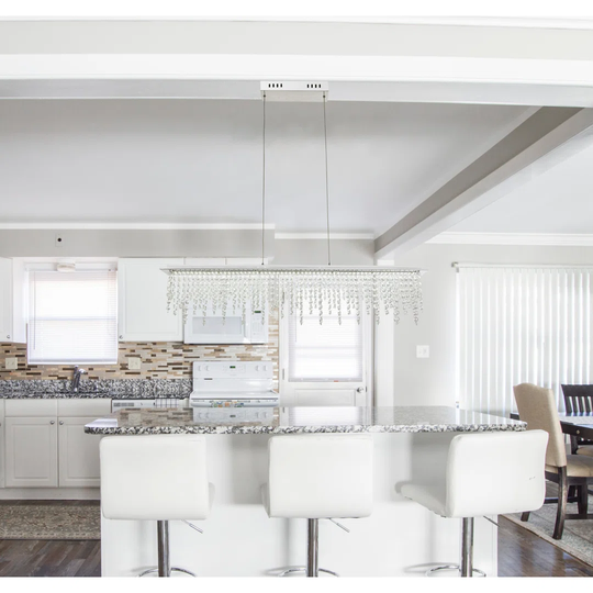 1 - Light Kitchen Island LED Pendant with Crystal Accents