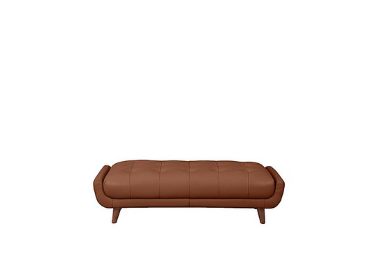 Rene Large Leather Footstool - Brown