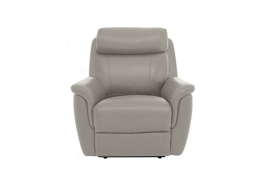Orlando Leather Power Recliner Chair with Power Headrest and Lumbar Support - Grey