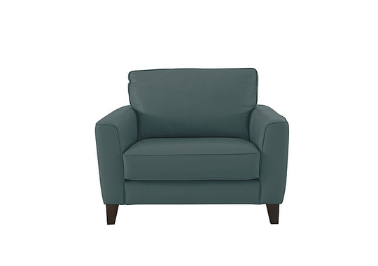 Brondby Leather Cuddle Chair - Green- World of Leather
