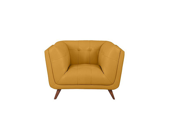 Rene Leather Armchair - Yellow