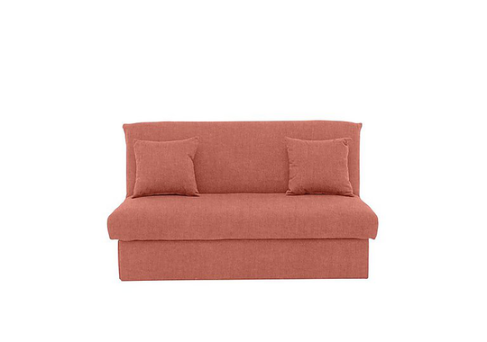 Versatile Small 2 Seater Fabric Sofa Bed No Arms - Pink