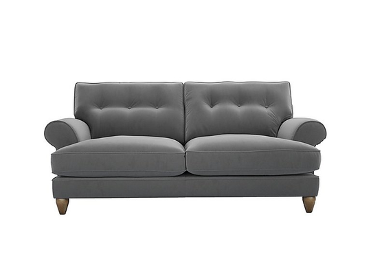 The Lounge Co. - Bronwyn 3 Seater Fabric Classic Back Sofa - Grey