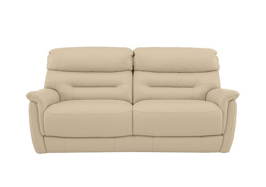 Chicago 3 Seater Leather Sofa - Beige- World of Leather