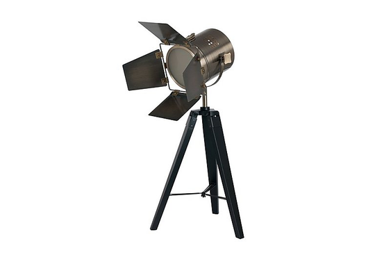 Black Wood Tripod Table Lamp - Black