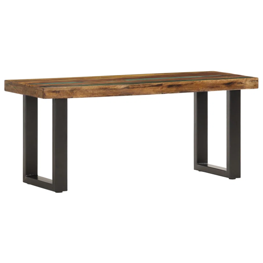 Elvina Bench 110 Cm Solid Reclaimed Wood And Steel