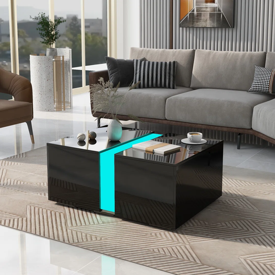 Pilika Extendable Floor Shelf Coffee Table with Storage