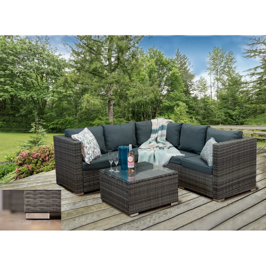 Rudra 4 Seater Rattan Corner Sofa Set