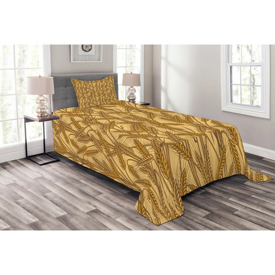 Adelmira Mustard/Yellow Bedspread Set with Pillow Sham