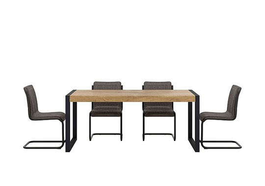 Fire 2.0 Table and 4 Dining Chairs - 180-cm