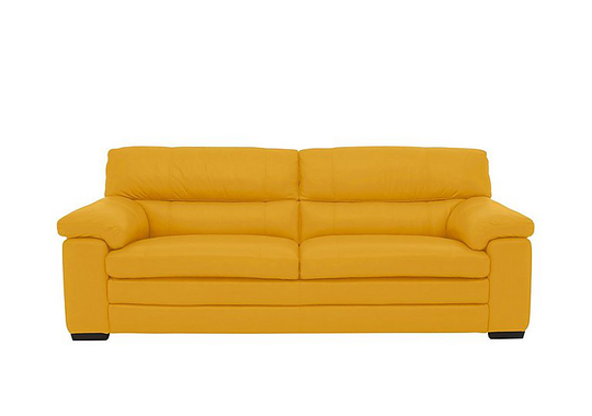 Cozee 3 Seater Pure Premium Leather Sofa - Yellow- World of Leather