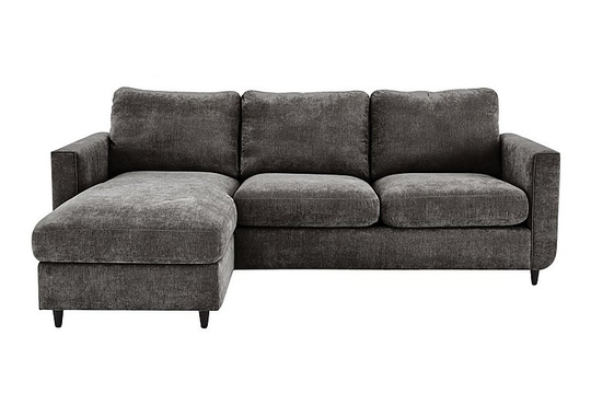 Esprit Fabric Chaise Sofa Bed with Storage - Grey