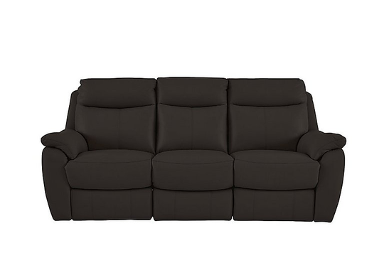 Snug 3 Seater Leather Manual Recliner Sofa - Brown- World of Leather