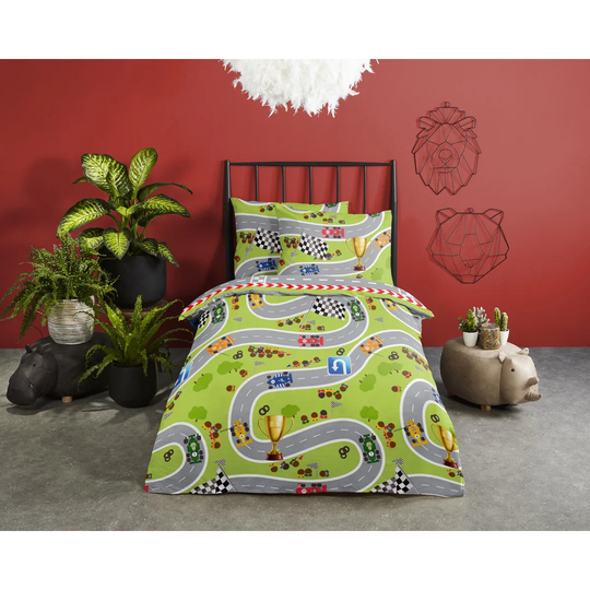 Bed linen 135x200+1-80x80 Kids Good Morning No.30012Green