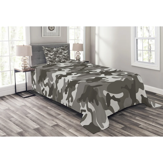 Adelind Coconut/Grey Bedspread Set with Pillow Sham