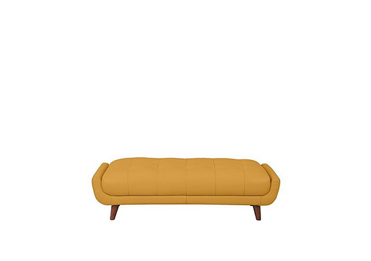 Rene Large Leather Footstool - Yellow