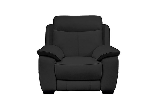 Starlight Express Leather Manual Recliner Armchair - Black- World of Leather