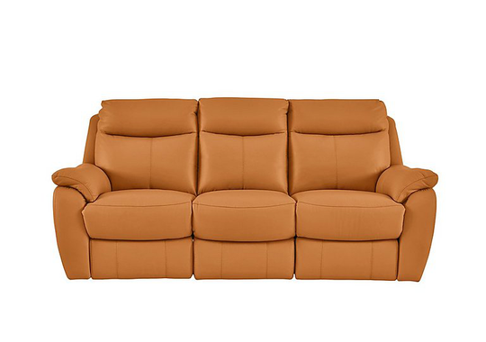 Snug 3 Seater Leather Power Recliner Sofa - Yellow- World of Leather