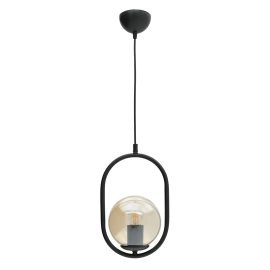Ressington 1 - Light Single Modern Linear Pendant with Wrought Iron Accents