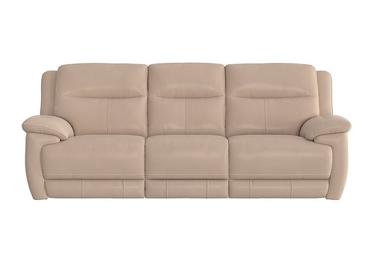 Touch 3 Seater Leather Sofa - Beige- World of Leather