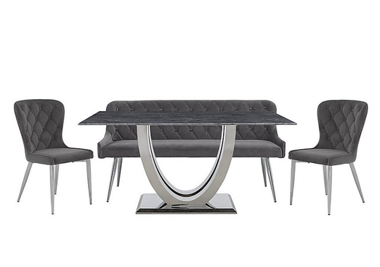 Donnie Dining Table, Bench and 2 Chairs
