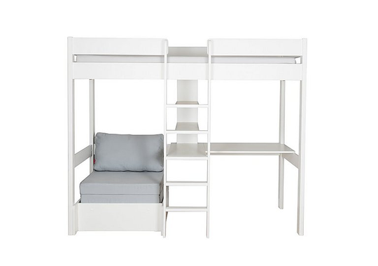 Stompa - Nexus High-Sleeper with Desk and Chair Bed - White