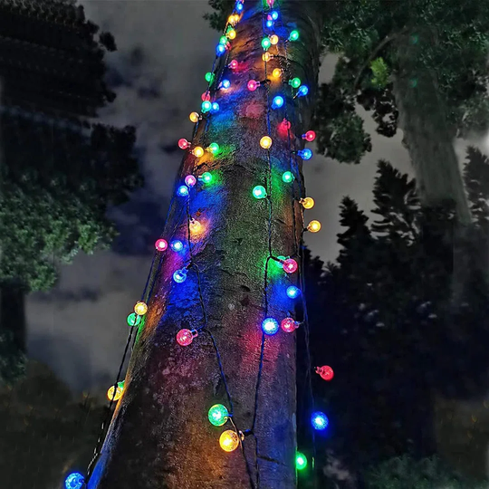 Dakota Fields Solar String Lights,100 Led 40 Feet Crystal Globe Outdoor Lights With 8 Lighting Modes, Waterproof Solar Powered Patio Lights For Garden