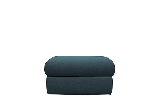 G Plan - Kingsbury Leather Storage Footstool - Blue