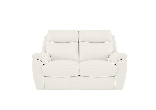 Snug 2 Seater Leather Sofa - White- World of Leather