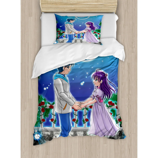 Nadell Blue/Green/Purple 100% Microfibre 260 TC Duvet Cover Set
