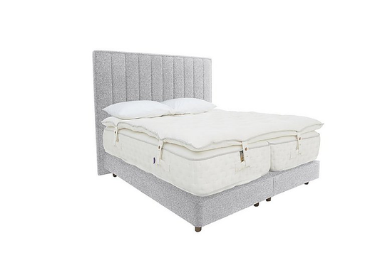 Harrison Spinks - Yorkshire 40,000 Shallow Divan Set with Zip and Link Mattress with Mattress Topper - Super King - Grey