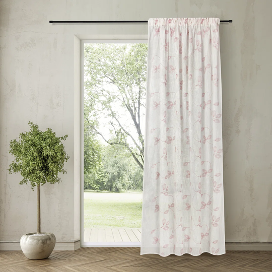 Parra Pencil Pleat/Slot Top Semi Sheer Curtain
