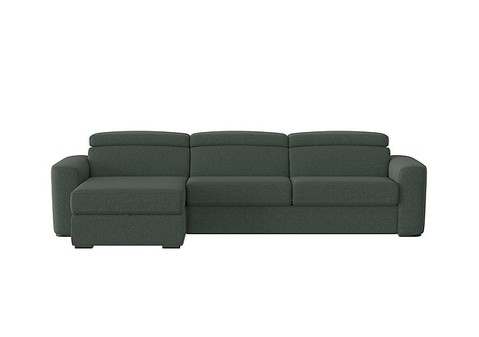 Infinity Fabric Corner Chaise Sofa Bed with Storage - Green