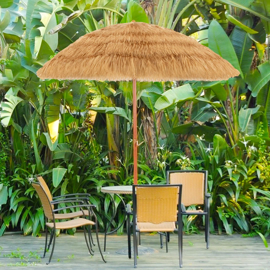 206cm Thatch Patio Umbrella Hawaiian Tiki Umbrella Outdoor Table Umbrella