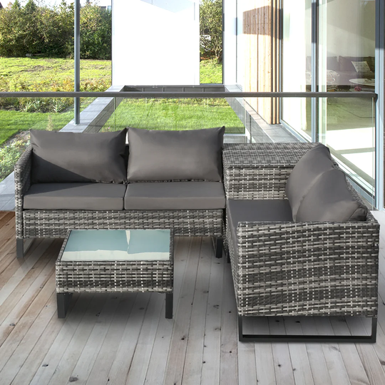 Hershman 4 Seater Rattan Sofa Set
