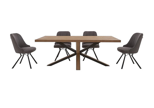 Habufa - Detroit Starburst Leg Dining Table with 4 Detroit Dining Chairs